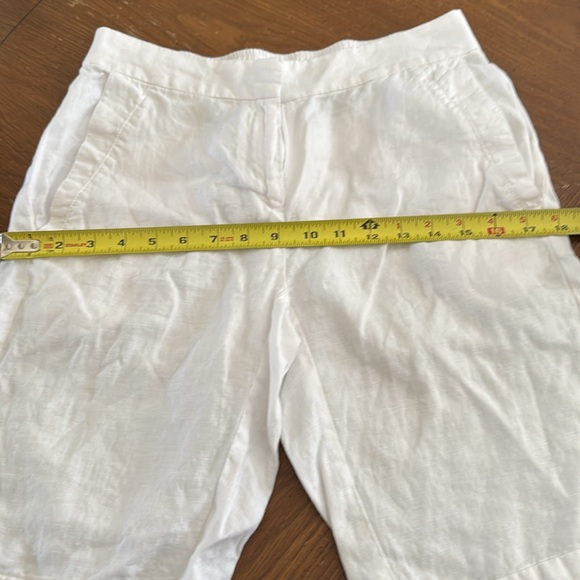 Eileen Fisher Organic Linen Bermuda Shorts Woman XXS White Pockets 10.5” inseam - Picture 5 of 13